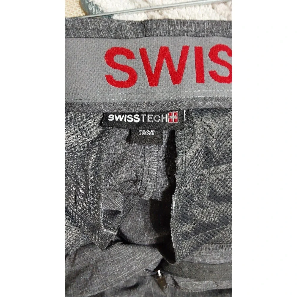 Swiss‎ Tech Mens Performance Hybrid Shorts Heathered Charcoal Gray Size 30